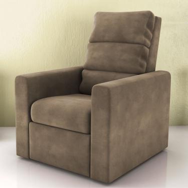 Imagem de Poltrona Reclinável Saul Veludo Diferencial Fibra Siliconada Marrom CasaH