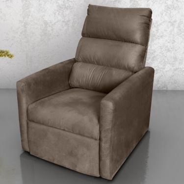 Imagem de Poltrona Reclinável Do Papai Taty Suede Marrom Casa H