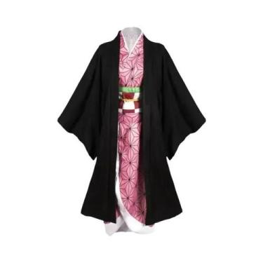 Imagem de Fantasia De Cosplay Nezuko Kamado Kimetsu No Yaiba, Kimono Feminino, T