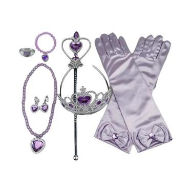 Imagem de Fantasia De Cosplay Da Princesa Elsa Anna Para Meninas Com Coroa, Vari