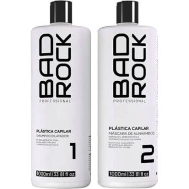Imagem de Bad Rock Plástica Capilar - Kit Escova Progressiva Orgânica Nanotecnologia 2x 1L-Unissex