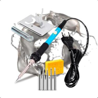 Imagem de Kit Ferro De Solda 60W 220V Regulagem Temperatura 6 Pontas - Congratul