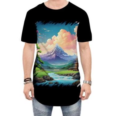 Imagem de Camiseta Longline Templo Budista Anime Buda 9 - Kasubeck Store®, P