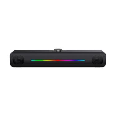 Imagem de Soundbar 2.0 SB-50BK com Conexão P2 3,5 mm e Alimentação USB para Notebooks e Desktops com Iluminação LED Multicores