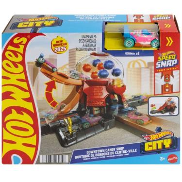 Imagem de Pista Hot Wheels Com Carrinho - Loja De Doces - City - Mattel