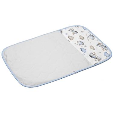 Imagem de Trocador de Fraldas Kim Impermeável Malha 100% Algodão Estampado Azul Dobrável 45CMx70CM Tecebem