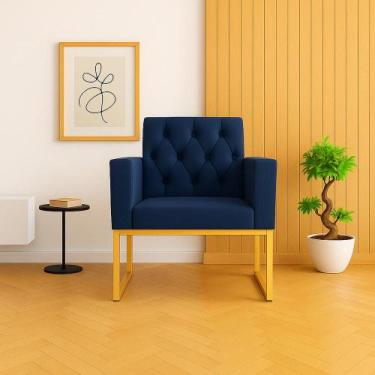 Imagem de Poltrona para Sala Quarto e Salão de Beleza Thais com Base de Ferro Do