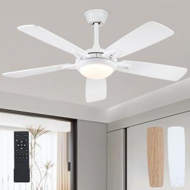 Imagem de Ventilador de teto Kviflon 132cm com luzes e controle remoto branco