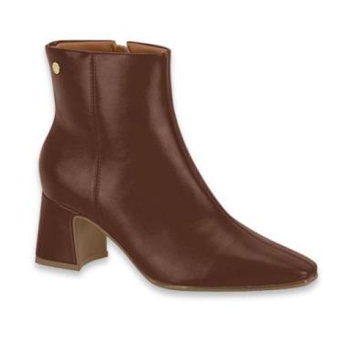 Imagem de Bota Feminina Vizzano Confortavel Cano Curto Salto Bloco Médio Moda Ca