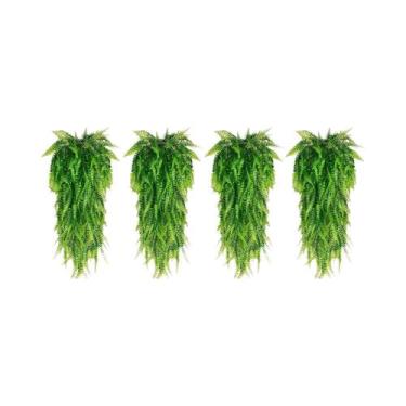 Imagem de Folhas De Grama Artificial Realista, Folhagens Persas Pendentes, Decor