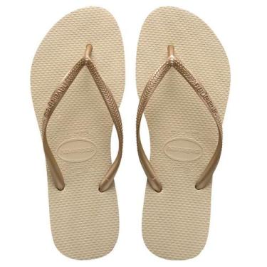 Imagem de Chinelo de Dedo Feminino Slim Havaianas, Areia, Dourado claro, 35