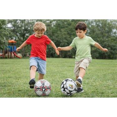 Imagem de Bola Futebol Infantil Criança Reforçada Capotão 3+ Com Bomba de Ar KIT