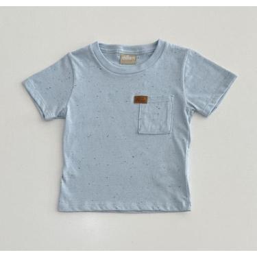 Imagem de Camiseta Infantil Milon Azul Claro Bolso Estilo Casual Conforto Menino
