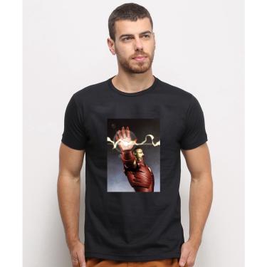 Imagem de Camiseta masculina Preta algodao Homem De Ferro Desenho Marvel