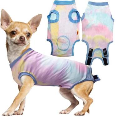 Imagem de Roupa de recuperação pós-cirúrgica para cachorro Uadonile tie-dye roxo