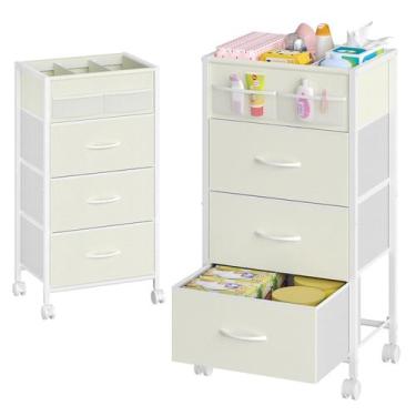 Imagem de Carrinho organizador de fraldas para bebê Cidaziya, 4 níveis, com rodi