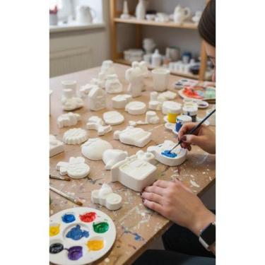 Imagem de 2x Kit Pintura Gesso 60 Pçs Crianças Guache Pincel Avental - Congratul