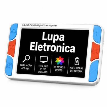 Imagem de Lupa Eletrônica Portátil Tela LCD 5,0" HD Colorida Saída HDMI para TV 