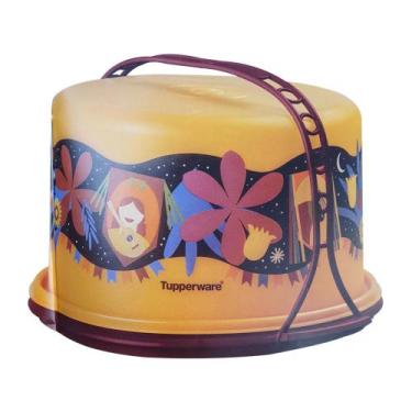 Imagem de Tupperware Big Cake Redondo Porta Bolo Festa Junina Amarela