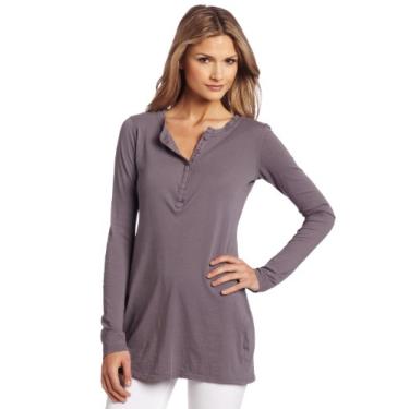 Imagem de Beyond Yoga Túnica Henley com fecho frontal, aço, PP