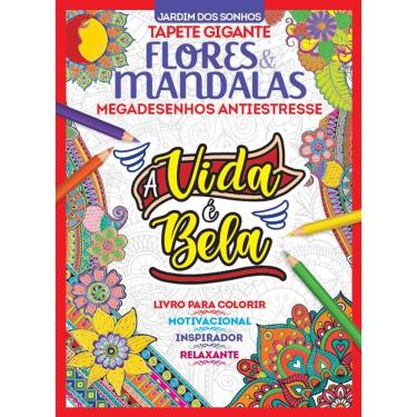 Imagem de Tapete Gigante Flores e Mandalas Megadesenhos Antiestresse