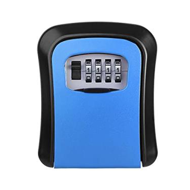 Imagem de lifcasual Caixa de bloqueio de armazenamento de chaves Suporte de parede de liga de alumínio Combinação de 4 dígitos Caixa de segurança à prova d'água Caixa de segurança com chave Armazenamento portátil para