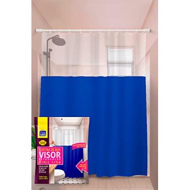 Imagem de Cortina para Box Azul Visor Cristal (1,35x2,00m) | Plast Leo (Ref.: 621-B)