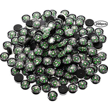 Imagem de 200 peças de bússola de bússola de bússola de sobrevivência preta, enchimento de óleo para acampamento, caminhada, passeios de barco