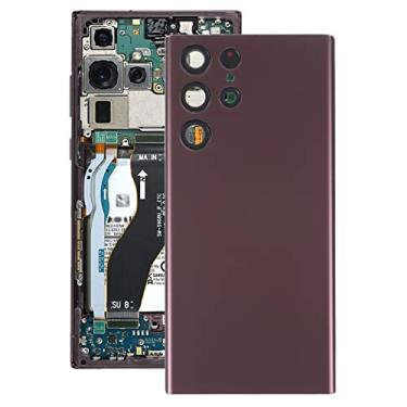 Imagem de HONGYAN Peças de substituição de telefone celular Tampa traseira da bateria com capa de lente da câmera para Samsung Galaxy S22 Ultra 5G SM-S908B Acessórios telefônicos
