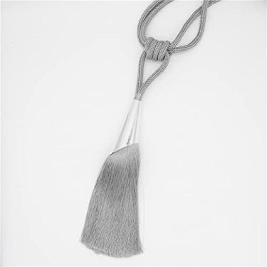 Imagem de Escova de cortina borla franja pendurada cinto bolas acessórios para cortina amarração para amarração para decoração de quarto, 12,2 peças