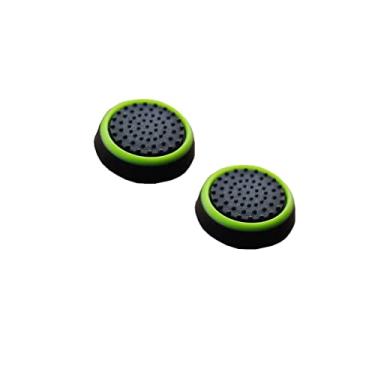 Imagem de Par de Grip Borracha Protetora de Silicone para Botões Analógicos de Controles de PS3, PS4, Xbox - Preto c/ Verde