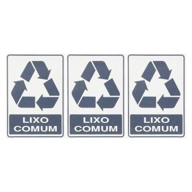 Imagem de Combo 3 Adesivos De Sinalização Lixo Comum 15x20 Acesso - S-247 F9e