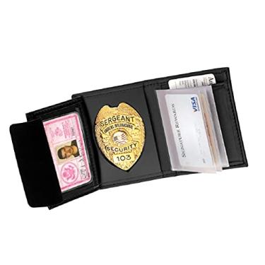 Imagem de Perfect Fit Shield Wallets Carteira com emblema embutido com escudo grande com águia serve para Blackinton B736 (Cutout PF15 8,9 cm de altura x 6,3 cm de largura), Preto/branco