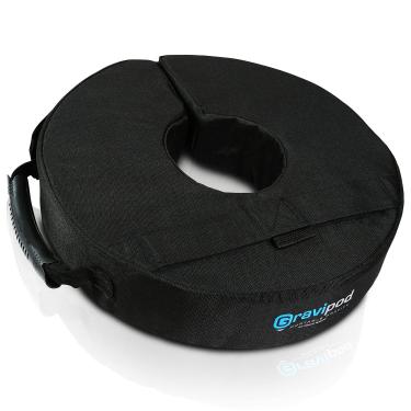 Imagem de Gravipod Mini Base Weight Bag, 14" Round Versatile support with split-ring opening and ergonomic handles for any pole, post, stand, AV equipment, or floor lamp Industrial Ballistic Ripstop Polyester