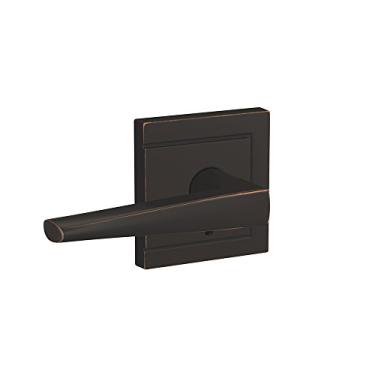 Imagem de Schlage Alavanca Eller personalizada FC21 ELR 716 ULD com acabamento superior para hall e armário de cama, bronze envelhecido