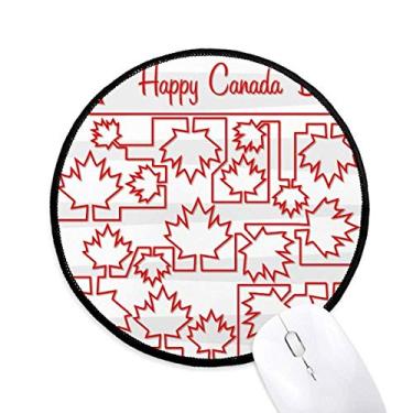 Imagem de DIYthinker Happy Canada Day 4 de julho Maple Leaf Mouse Pad Desktop Office Tapete Redondo para Computador
