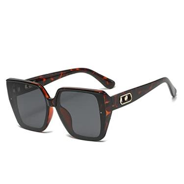 Imagem de Óculos de sol polarizados superdimensionados designer de luxo feminino masculino armação quadrada óculos de sol femininos, daimao preto, polarizado