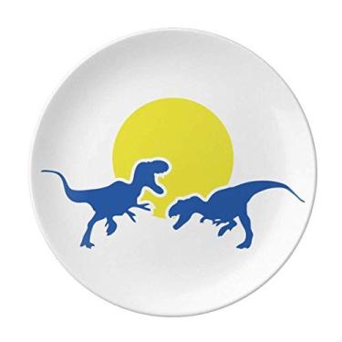 Imagem de Prato decorativo de porcelana para mesa Fighting Carnivore