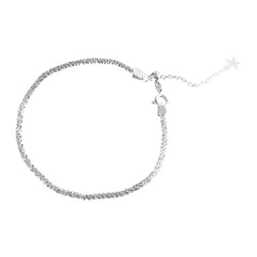 Imagem de MOOKEENONE 1 x tornozeleira, prata esterlina tornozeleira joia corrente de pé simples pulseira de perna para mulheres adolescentes meninas
