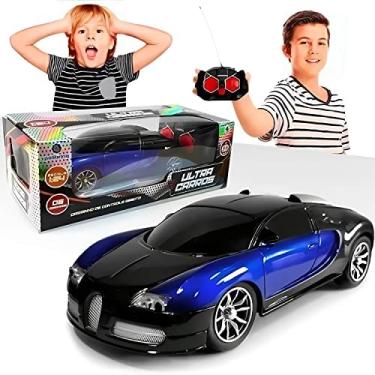 Imagem de Carrinho de Controle Remoto Ultra Carros 1:24 Polibrinq 6 Comandos Bugatti Veyron Azul