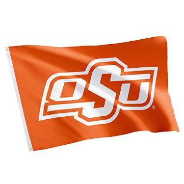 Imagem de Desert Cactus Bandeira de Oklahoma State University OSU Cowboys 100% poliéster para ambientes internos e externos 1,5 m x 1,5 m (bandeira 2)