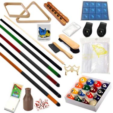 Imagem de Mesa de sinuca – Kit de acessórios premium de 32 peças – Conjuntos de bolas de ponte de taco de piscina (Kit-7)