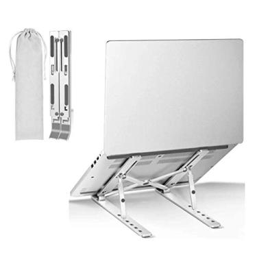 Imagem de Suporte Notebook Aluminio Macbook Dobrável Slim Ergonômico Altura Ajustável