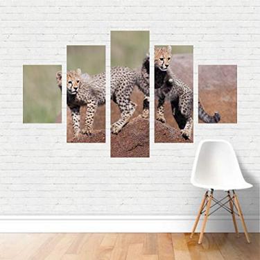 Imagem de Quadro Guepardo Chita Felídeo Selvagem Filhotes Tela Canvas