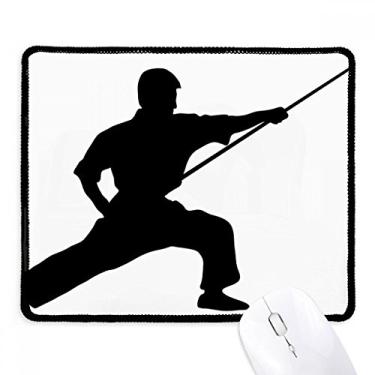 Imagem de China Shaolin Stick Kung Fu Culture Mousepad borda costurada Tapete de borracha para jogos