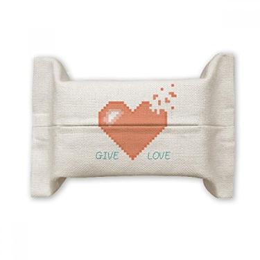 Imagem de Desappear Heart Give Love Pixel Capa de papel para lenços faciais Bolsa de linho de algodão