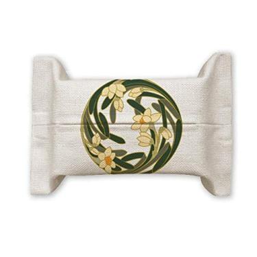 Imagem de Bolsa de linho de algodão com estampa redonda da China Flower Bud Art