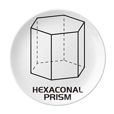 Imagem de Prisma hexagonal Matemático Geométrico Prato Espacial Decorativo Porcelana Salver Prato de Jantar