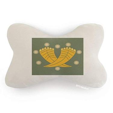 Imagem de DIYthinker Almofada de apoio de cabeça para decoração de pescoço com acabamento dourado da cultura japonesa