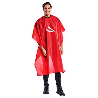 Imagem de Betty Dain Capa para corte de mastro de barbeiro, resistente à água, leve, lavável na máquina, fecho de pressão seguro no pescoço, tamanho generoso, vermelho, 114,3 x 152,4 cm